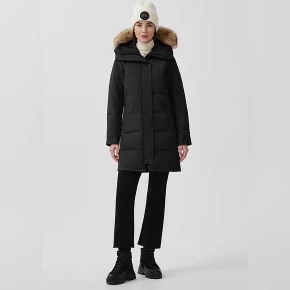 Canada Goose Shelburne Parka Heritage Coat, Detachable Fur Hood, Black, Small - Picture 1 of 8